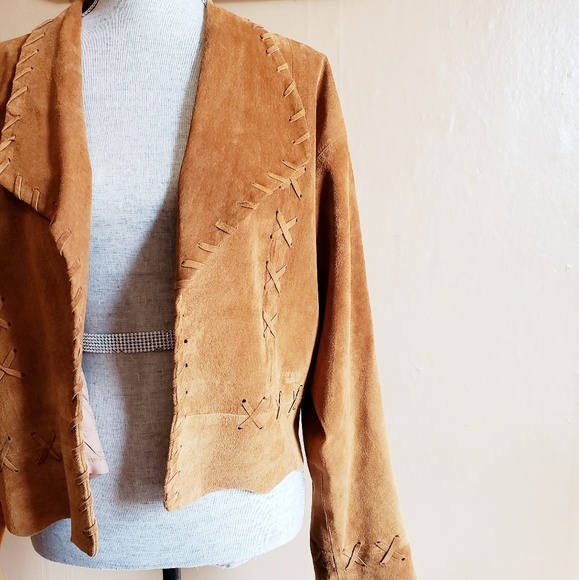 Vintage 100% Leather Festival Jacket Size Large - Picture 1 of 8